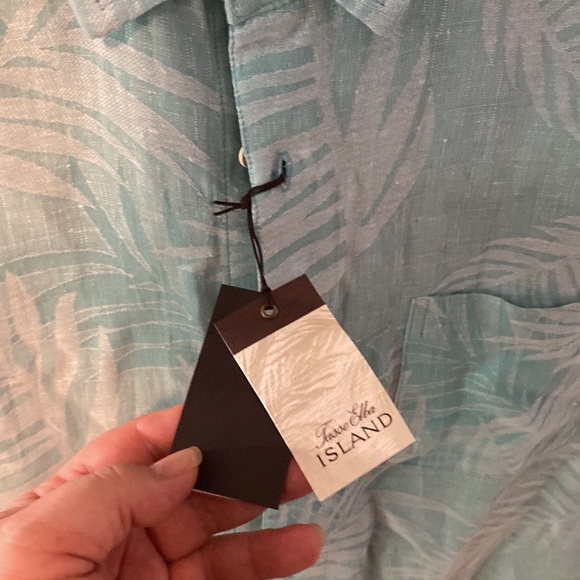 Men’s Tasso Elba brand Hawaiian button down linen shirt, size XXL. - Picture 4 of 6